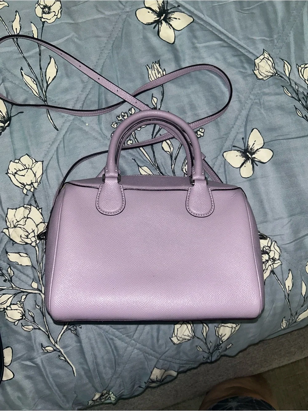 COACH Lavender Leather Satchel with Detachable Strap